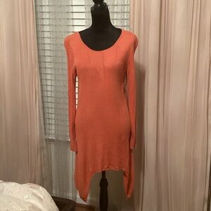 Elegant Orange Knit Dress